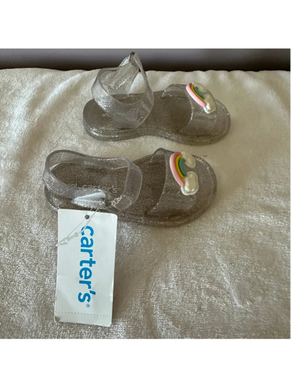 Girls Carter’s Clear Glitter Rainbow Jelly Sandals 5 (Toddler Girl) NWT Summer